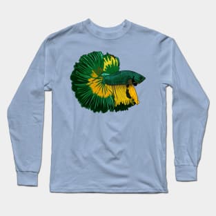 Siamese fighting fish cartoon illustration Long Sleeve T-Shirt